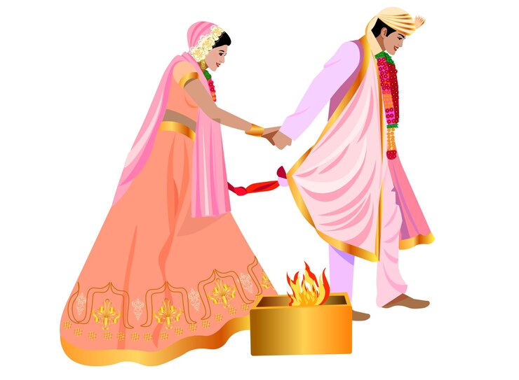 वेक्टर couple indian wedding ceremony episode