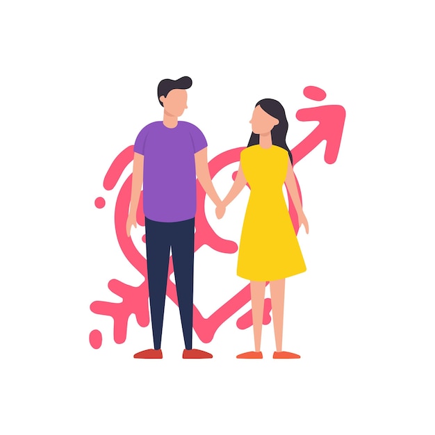 Premium Vector | The couple is holding each other's hands