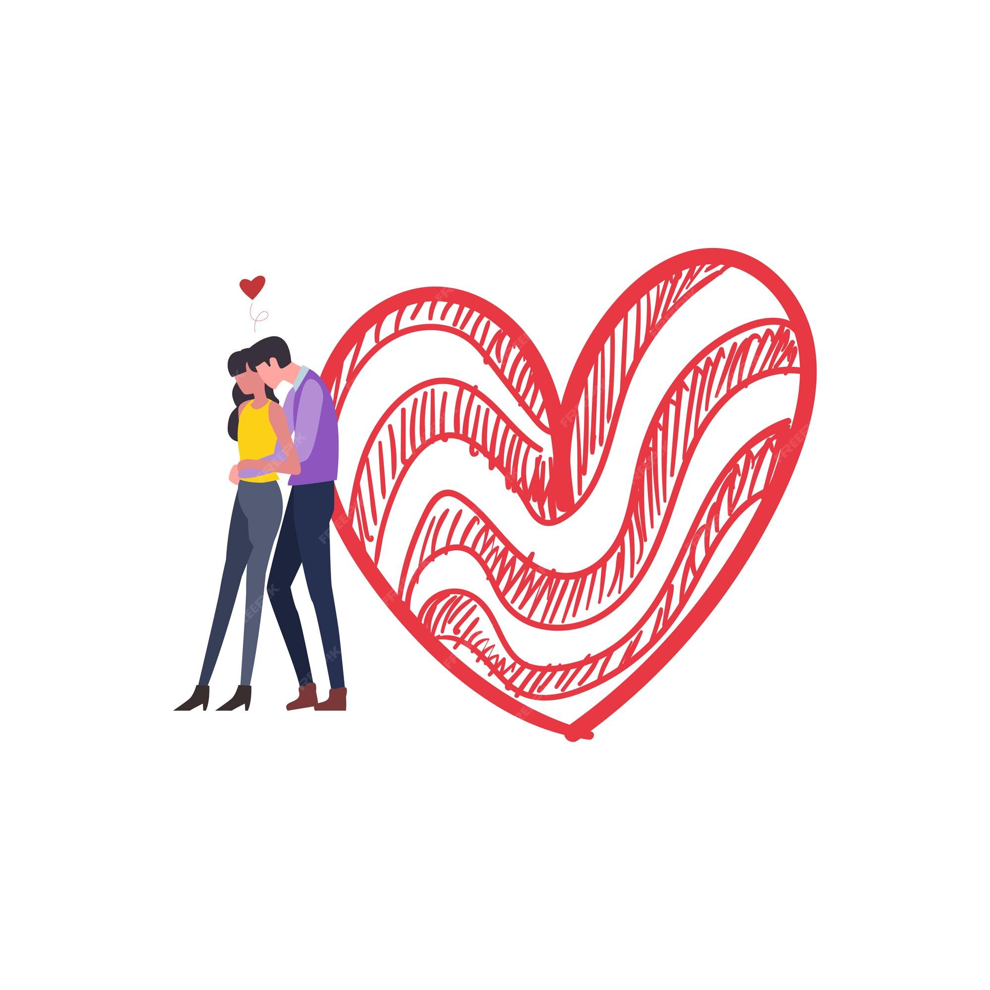 Premium Vector  Romantic couple love heart pose illustration