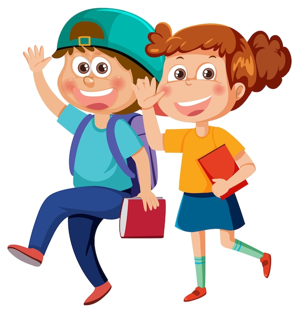 Vector couple kids cartoon character