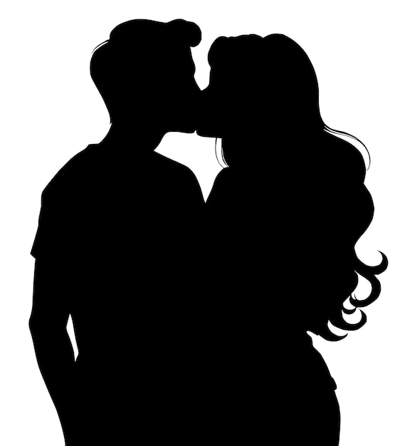 Couple kissing clipart Shadow clipart