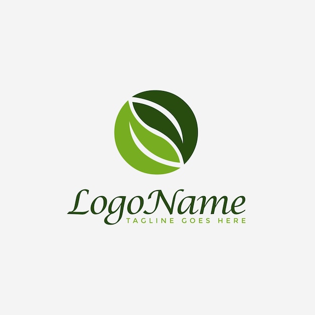 Couple of leaf nature logo icon vector template on white background