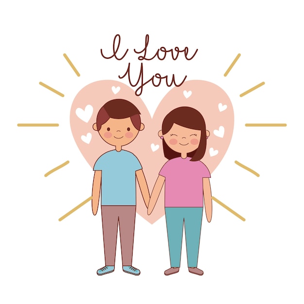 Couple love card vector