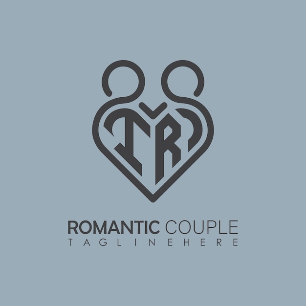 Couple love Heart symbol ALL letter logo icon design template