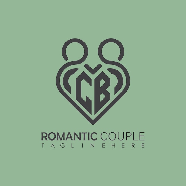 Couple love Heart symbol ALL letter logo icon design template