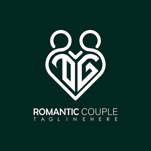 Couple love Heart symbol ALL letter logo icon design template