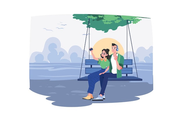 Couple In Love Illustration concept