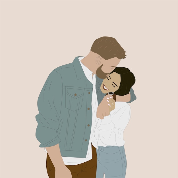 Vector couple in love illustration