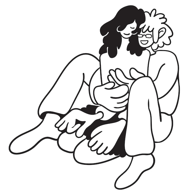 couple in love. two people together.hugging scene illustration. vector flat illustration