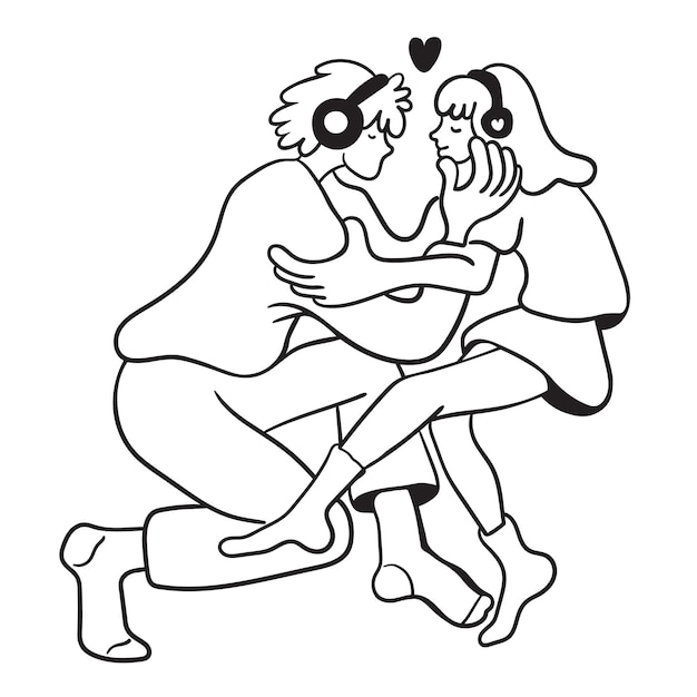 couple in love. two people together.hugging scene illustration. vector flat illustration