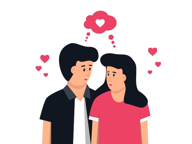 Couple in love vector characters