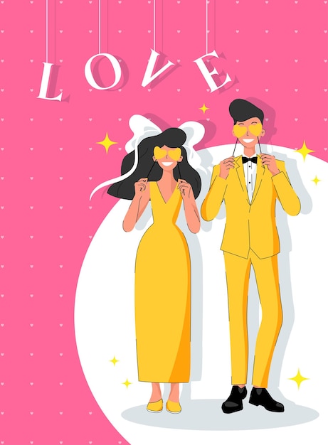 Couple in love, vector illustration