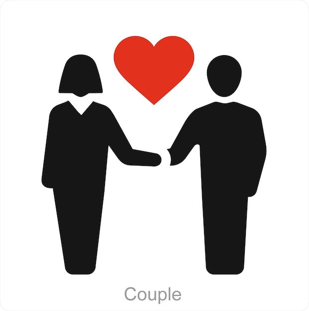 Couple and lovely couple icon concept