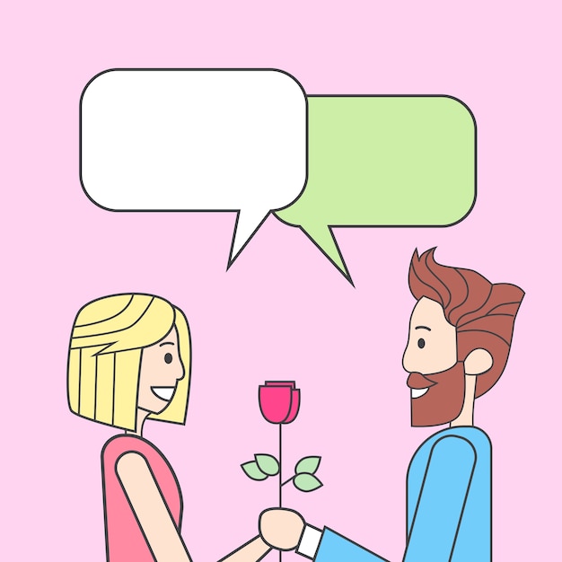 Couple Man Give Woman Rose 