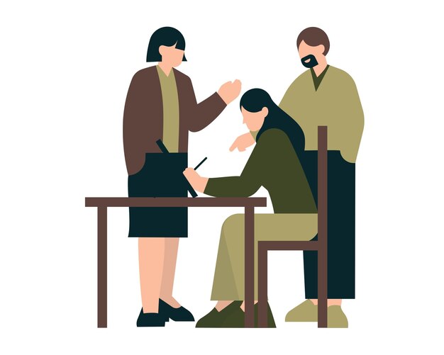 Couple of man and woman sitting at the table in the cafe flat vector illustration