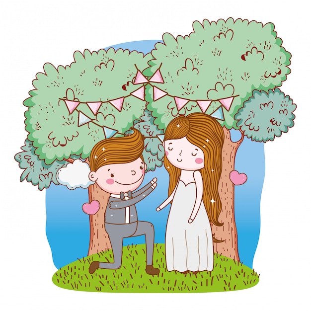 Couple marriage cute cartoon