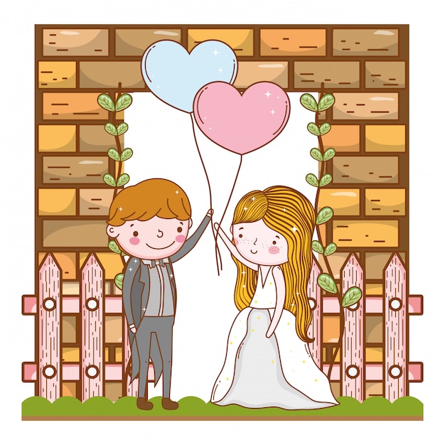 Couple marriage cute cartoon