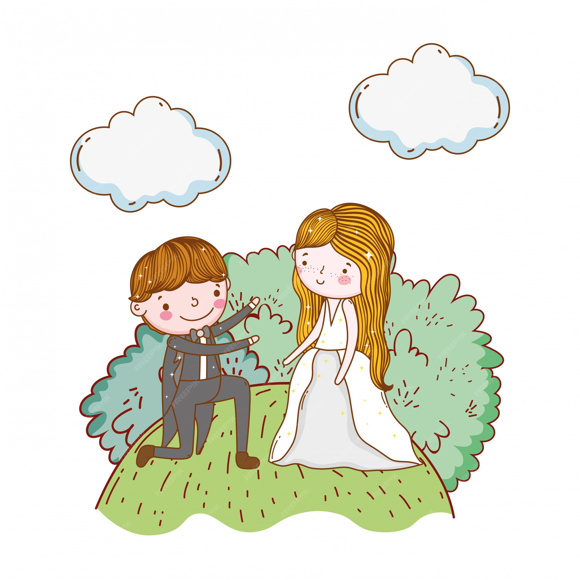 Premium Vector | Couple marriage cute cartoon Premium Vector | Couple marriage cute cartoon