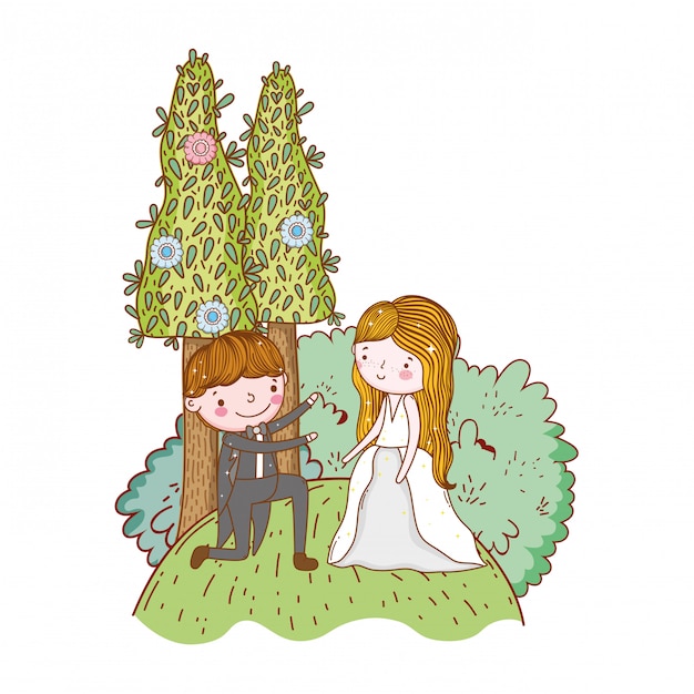 Couple marriage cute cartoon