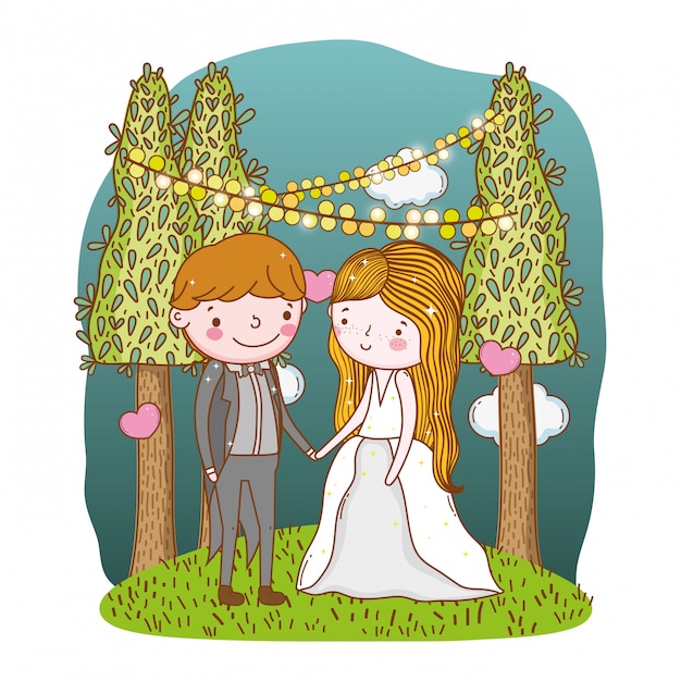 Couple marriage cute cartoon