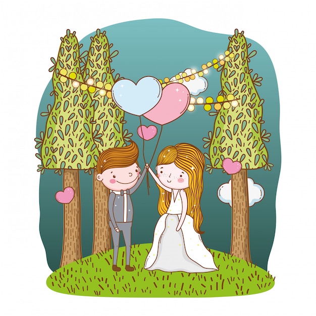 Couple marriage cute cartoon