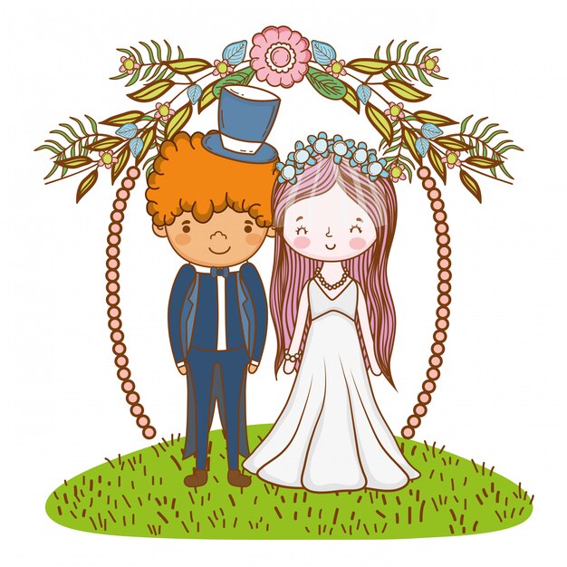 Couple marriage cute cartoon