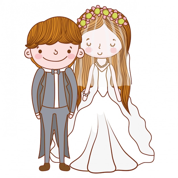 Couple marriage cute cartoon