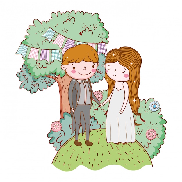 Couple marriage cute cartoon