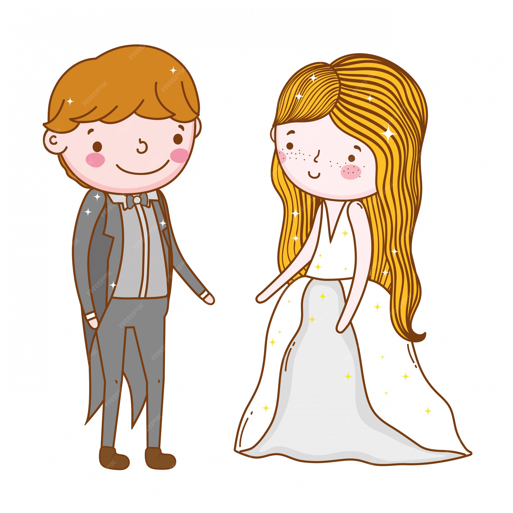 Premium Vector | Couple marriage cute cartoon