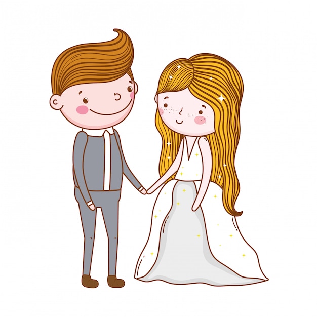 Couple marriage cute cartoon