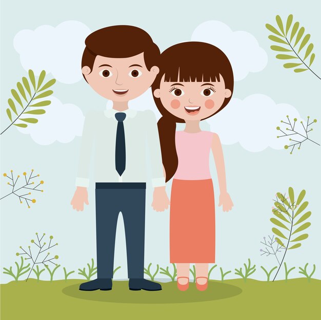 Vector couple of mother and father icon