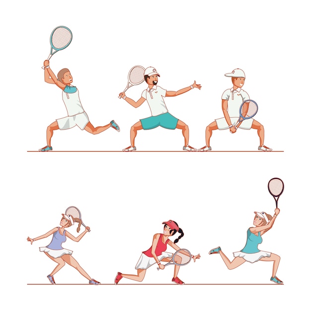 Пару игроков теннисные персонажи