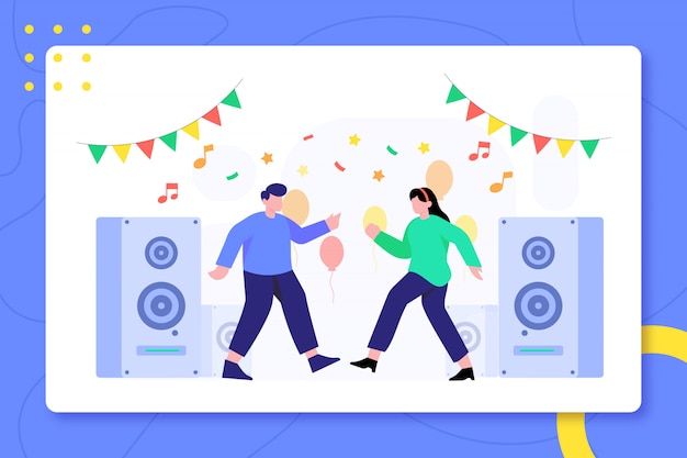 Couple Party Dance on Music Together   Design