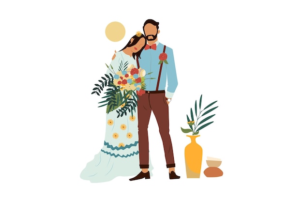 Vector couple photoshots illustration