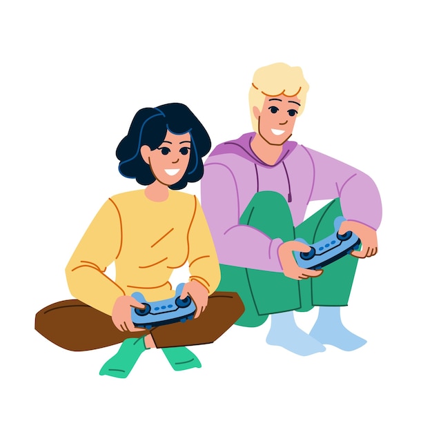 Couple playing vector