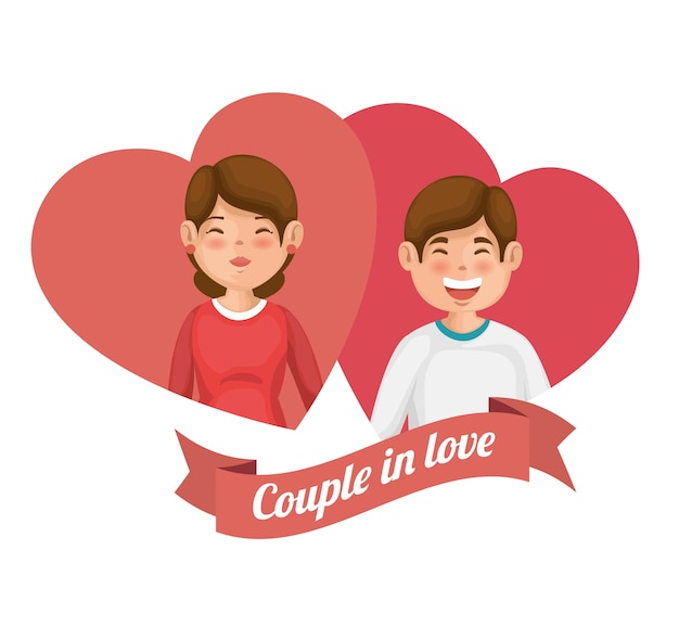 Couple portraits and hearts