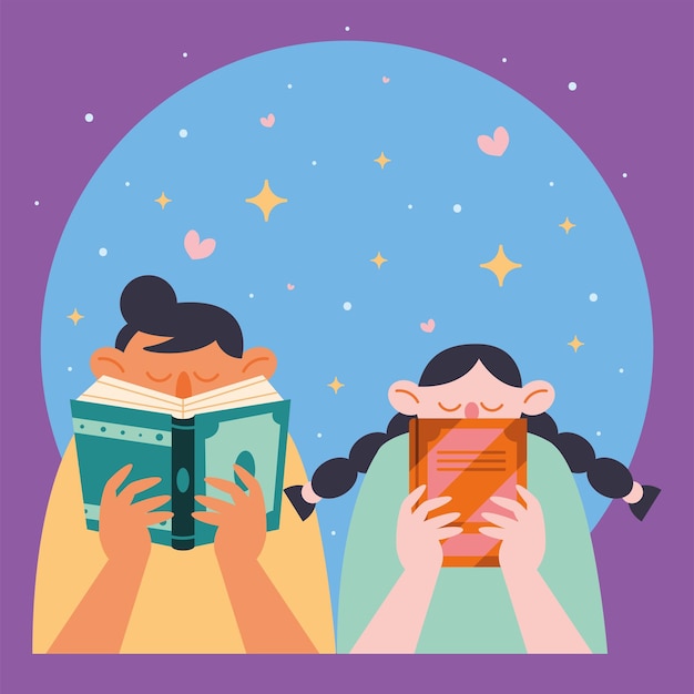 Couple reading books