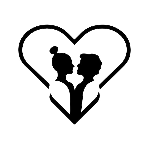 Vector couple romantic silhouette design