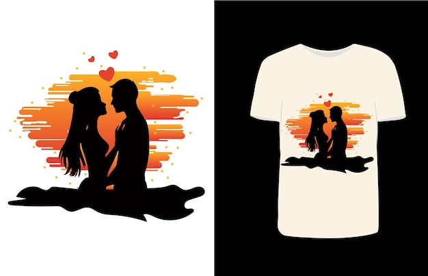 couple romantic silhouette design