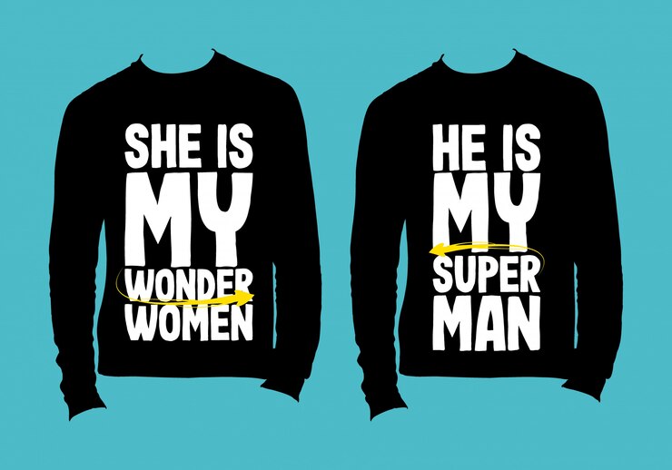 Vector couple shirt   template