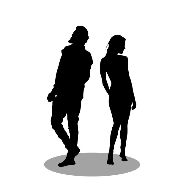 Vector couple silhouet vector