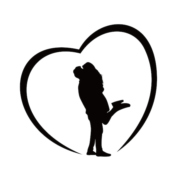 couple silhouette design. romance icon, sign and symbol.