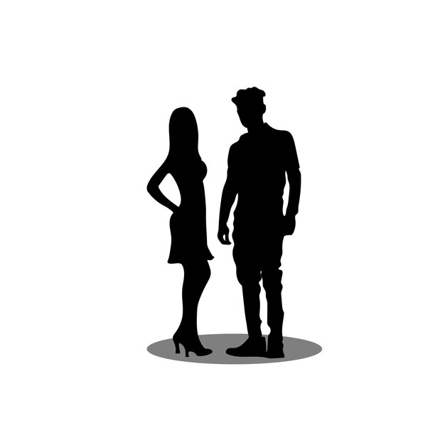 Vector couple silhouette illustration