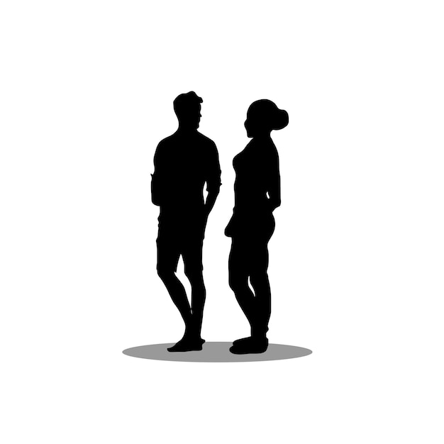 Vettore illustrazione vettoriale di coppia di silhouette