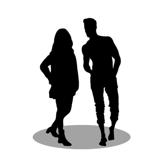 Vector couple silhouette vector