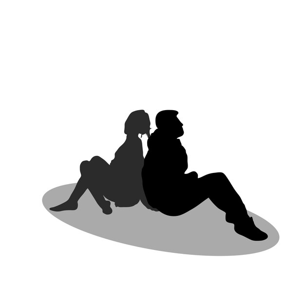 Couple sitting silhouette