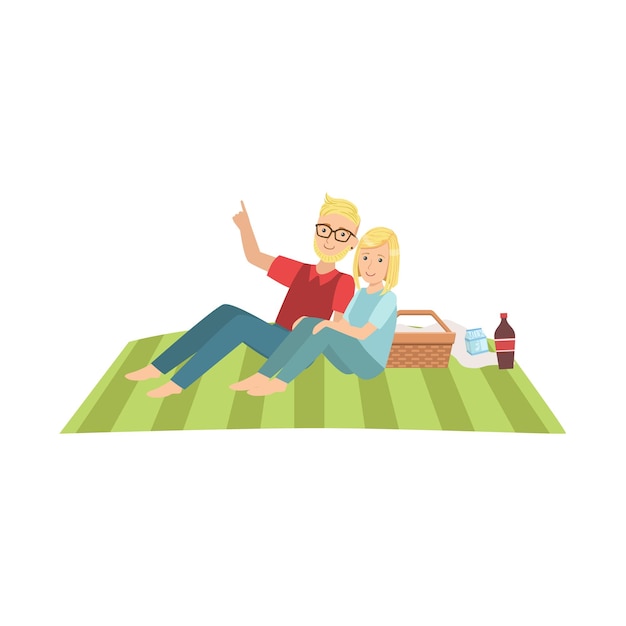 Couple Stargazing On Picnic