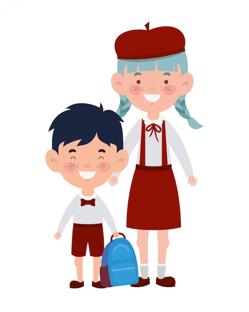 Couple students standing smiling