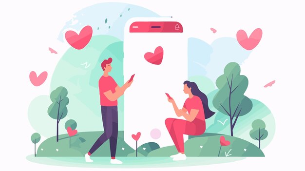 Couple Using Dating App On Mobile Phone Premium Ai Generated Vector Couple Using Dating App On Mobile Phone Premium Ai Generated Vector