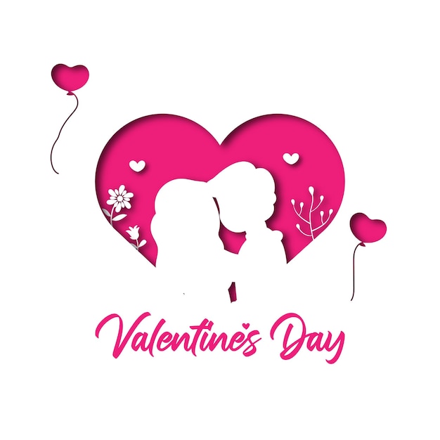 Vettore shillouette di clipart di san valentino di coppia